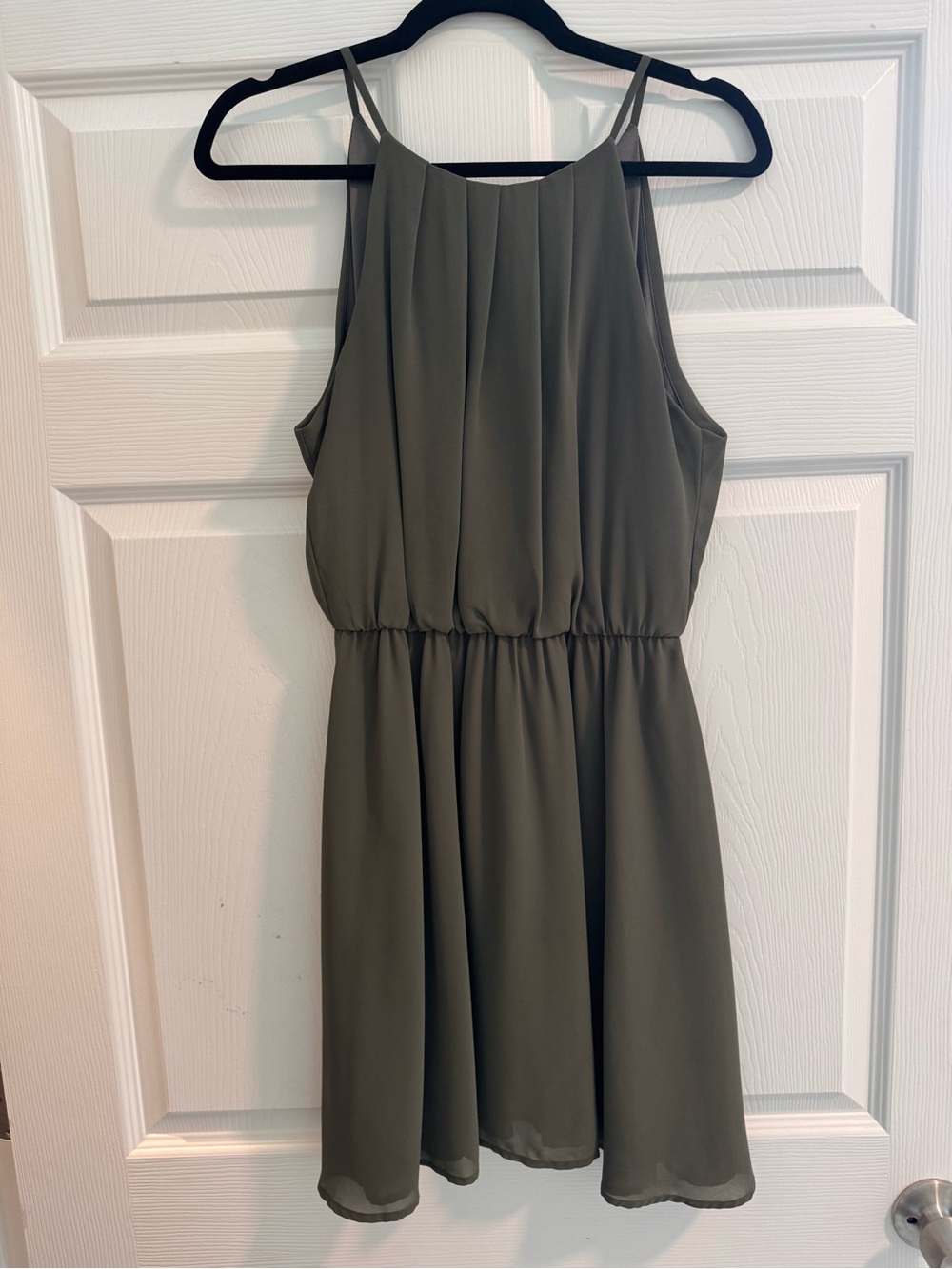 Lush Olive Green Sleeveless Mini Dress